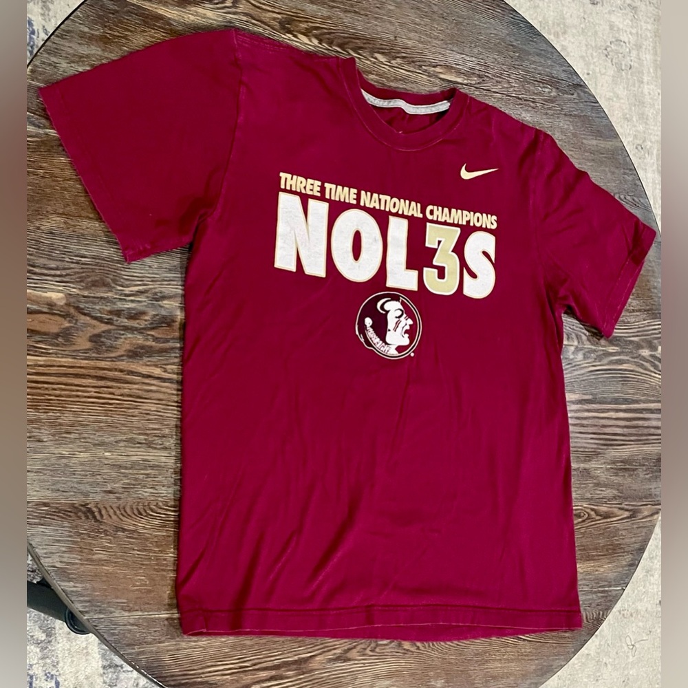 FSU Florida State Seminoles 3-Time National Champions Noles Nike T-Shirt - Large